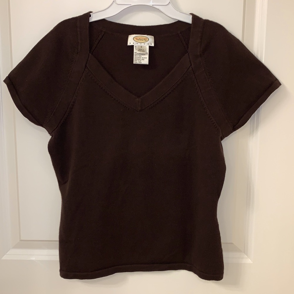Talbot’s brown short sleeve sweater